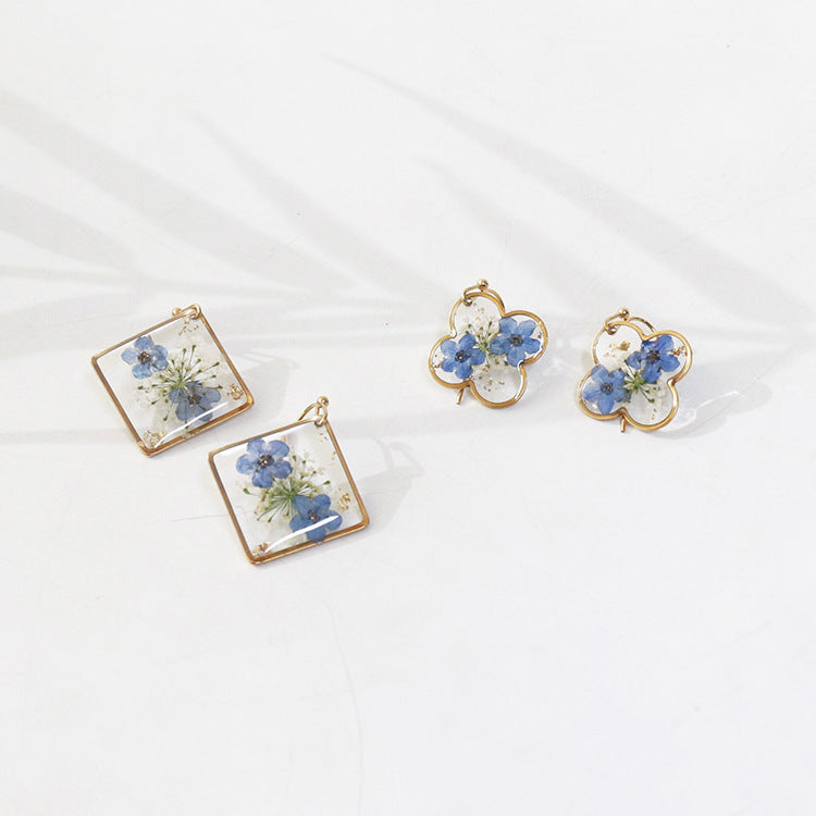 Wholesale 6pcs Stainless steel immortal flower earrings